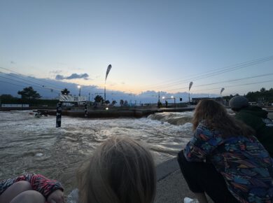 Kanupark Markkleeberg im Sonnenuntergang